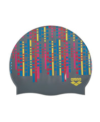 Arena Print 2 Swim Cap Matrix-Dark Grey