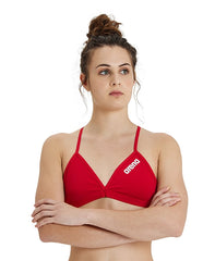 Bikini Arena Women's Team Swim Top Tie Solid