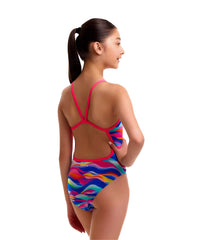 Funkita Girl's Single Strap One Piece Royal Wave