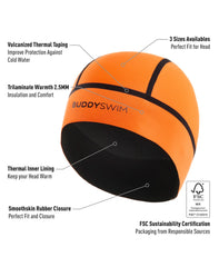 Buddyswim Neoprene trapless Swim Cap Trilaminate Warmth