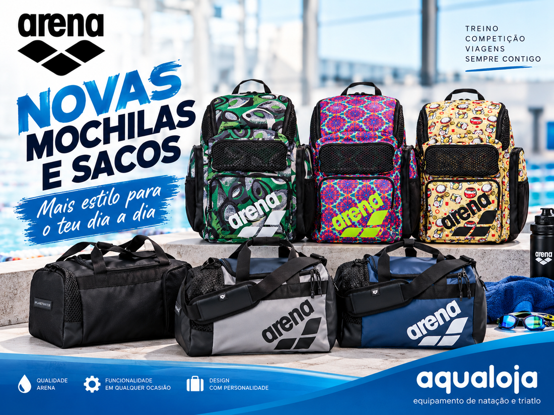 Novas mochilas e sacos Arena já disponíveis