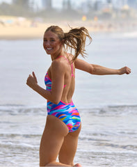 Funkita Ladies Single Strap One Piece Royal Wave