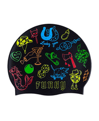 Funky Trunks Silicone Swimming Cap - Doodles