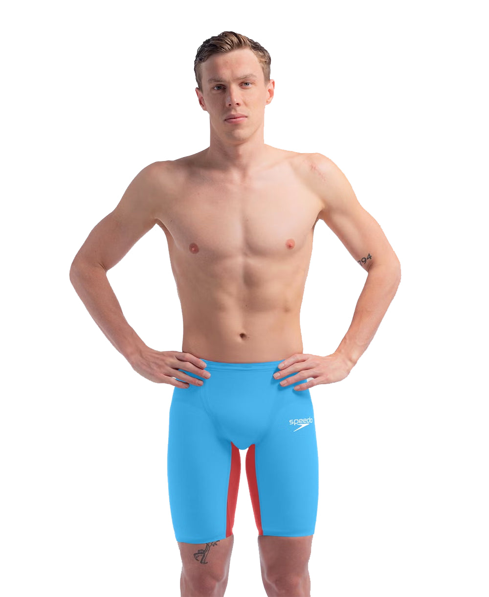Speedo Men's Fastskin LZR Pure Valor 2.0 Jammer Picton Blue-Flame Red ...
