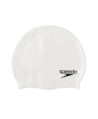 Speedo Plain Flat Silicone Cap White