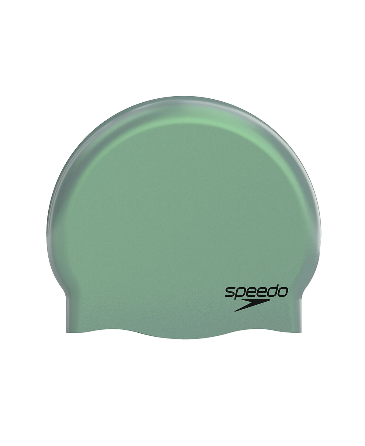 Speedo Plain Moulded Silicone Cap Iridescent Storm Green