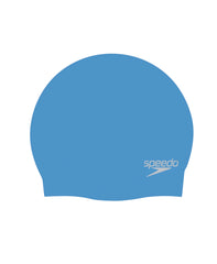 Speedo Plain Moulded Silicone Cap Neon Blue