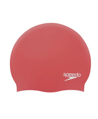 Speedo Plain Moulded Silicone Cap Phoenix Red