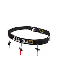 Zone3 Ultimate Race Number Belt With Gel Loops - Black-Red-White